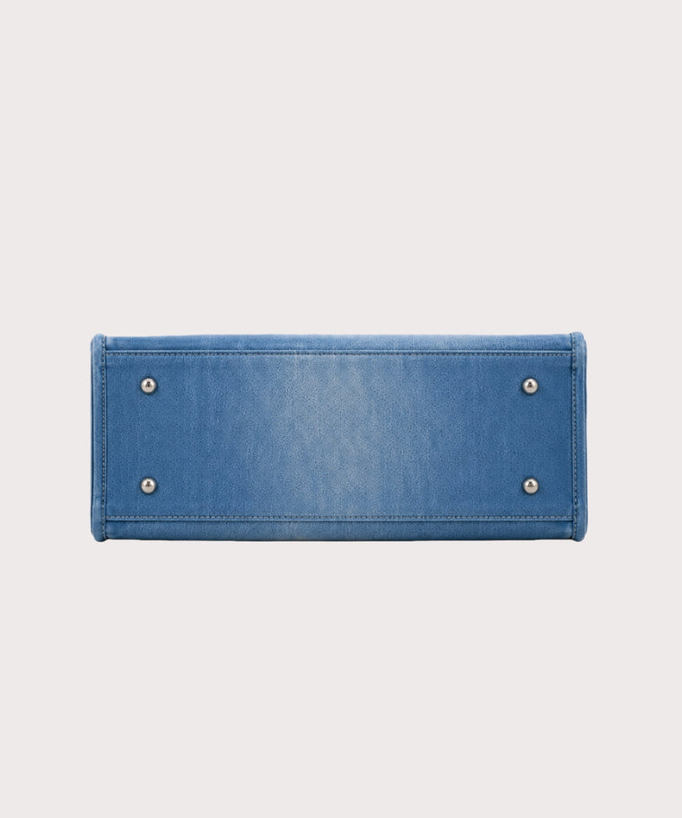 ANJOLENIA Blue Star Print Tote Bag