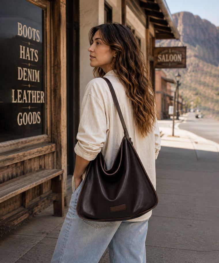 ANJOLENIA Genuine Leather Hobo Bag