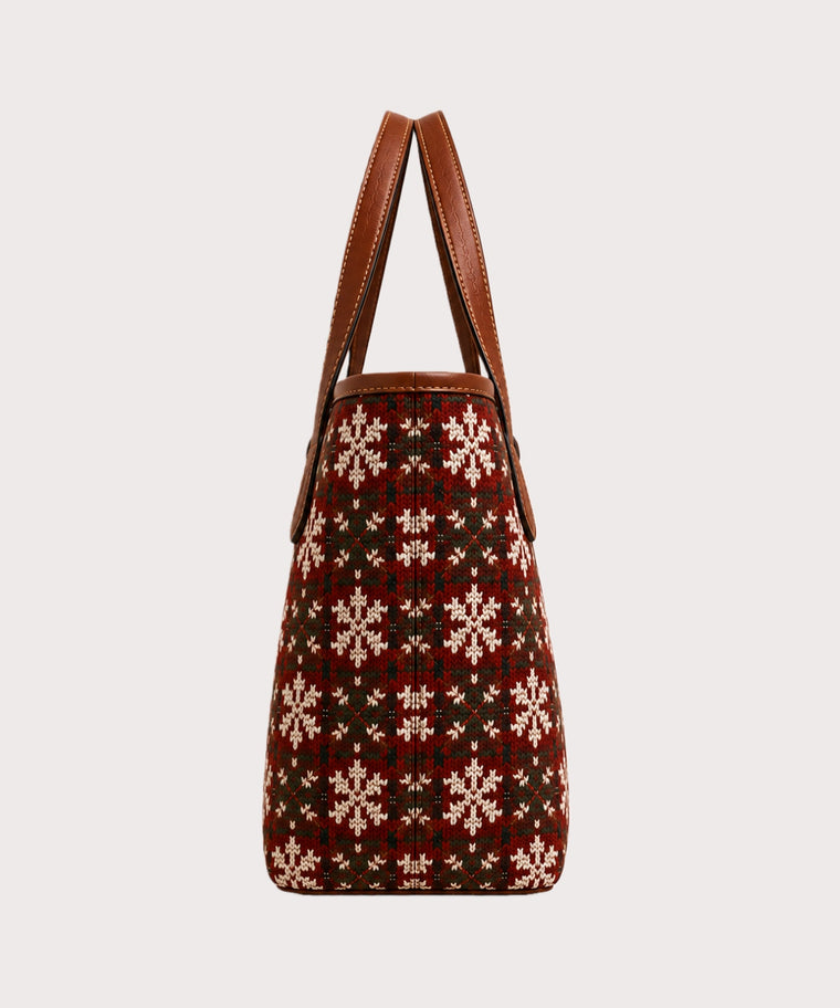 ANJOLENIA Christmas Snowflake Tote Bag