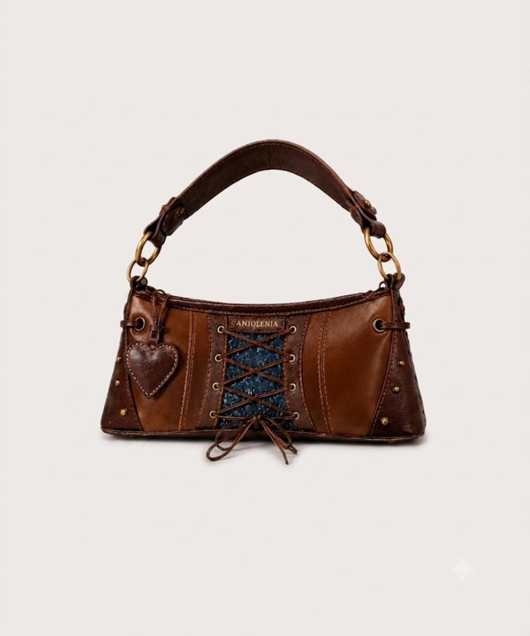 ANJOLENIA Lace-Up Crossbody Shoulder Bag