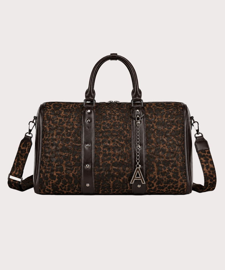 ANJOLENIA Leopard Print Weekender Bag