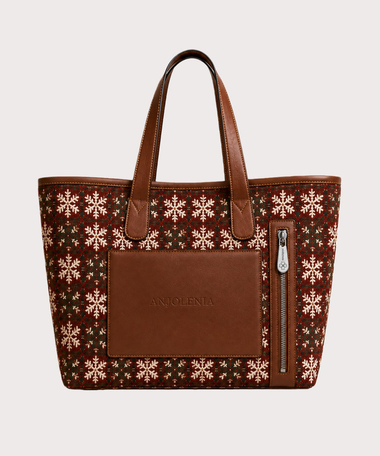 ANJOLENIA Christmas Snowflake Tote Bag