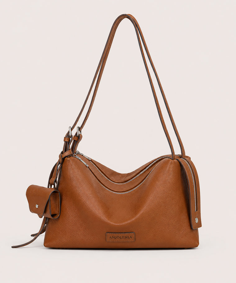 ANJOLENIA Soft Pebbled Large Hobo Shoulder Bag With Coin purse
