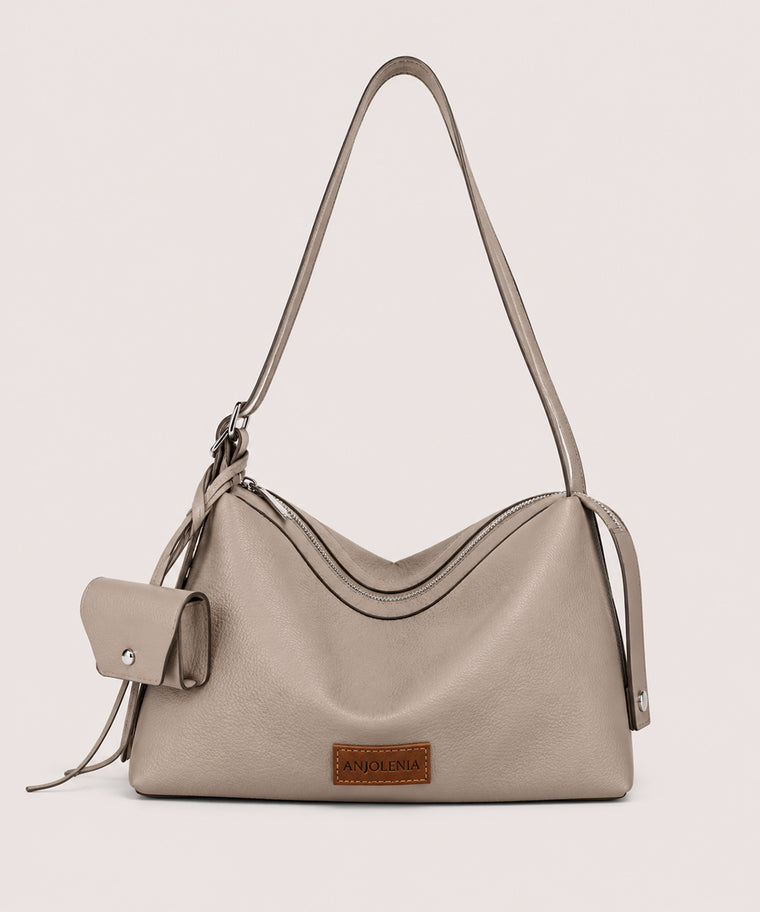 ANJOLENIA Soft Pebbled Large Hobo Shoulder Bag With Coin purse