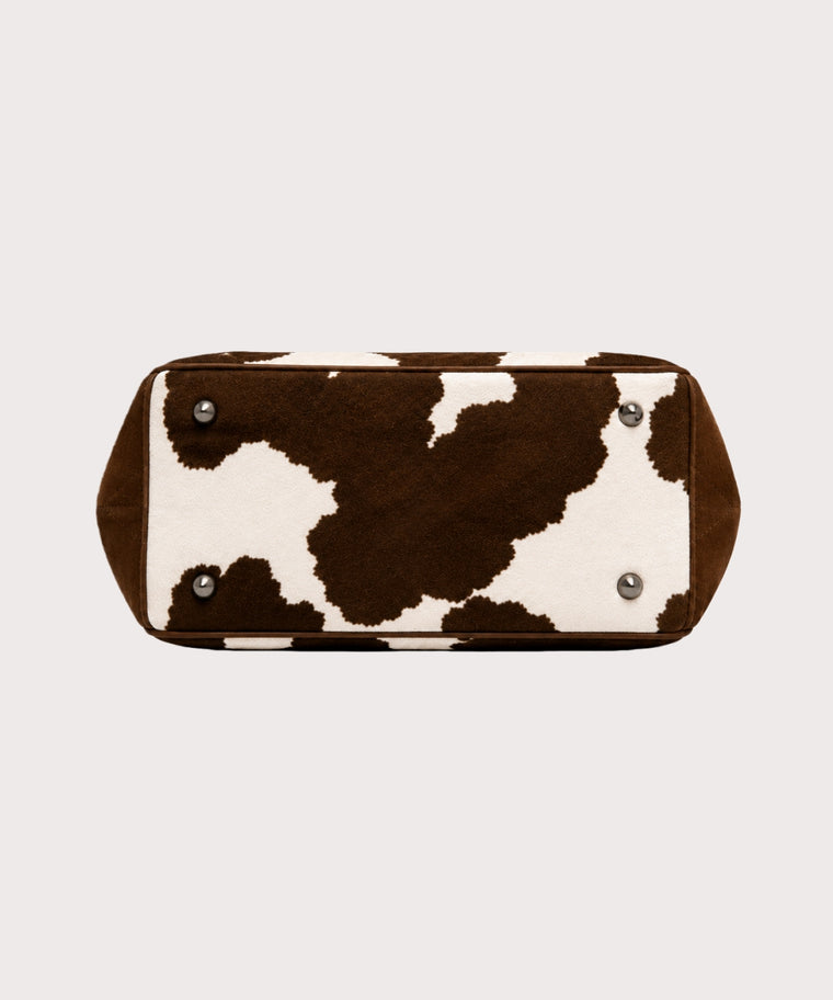 ANJOLENIA Brown Cow Print Tote Bag