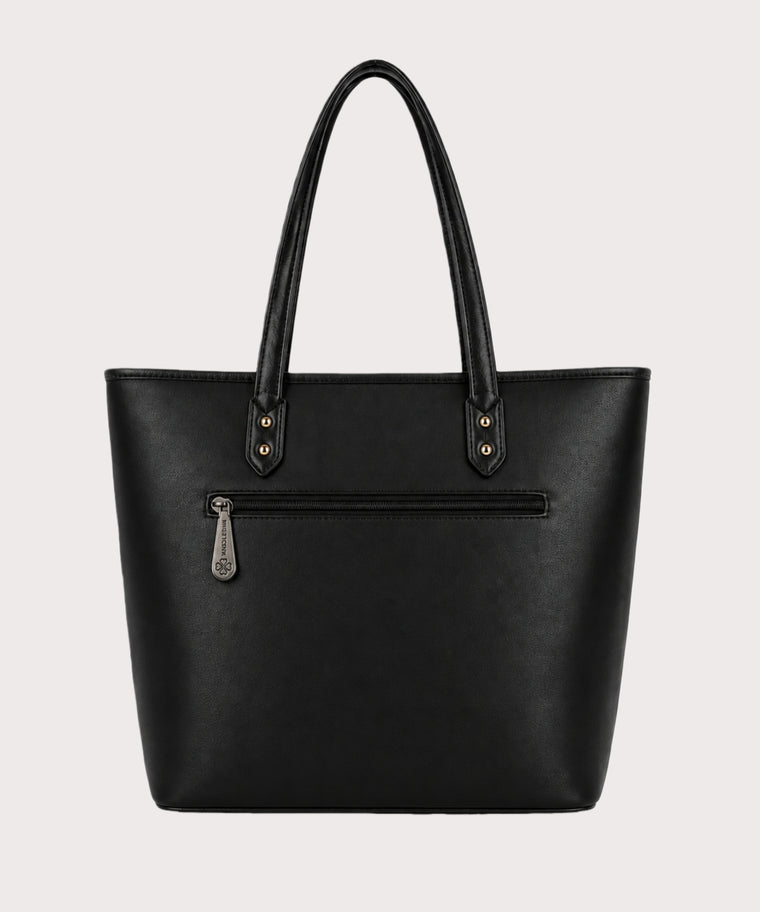 ANJOLENIA Halloween Black Cat & Pumpkin Floral Printed Tote Bag（Preorder）