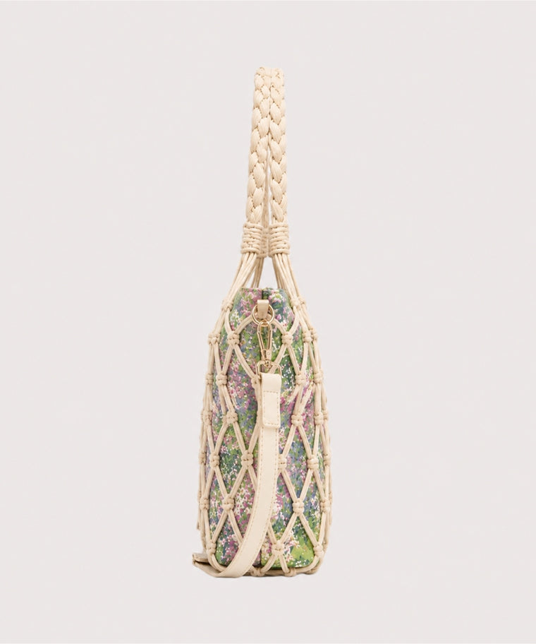 ANJOLENIA Convertible Wildflower Mesh Tote Bag