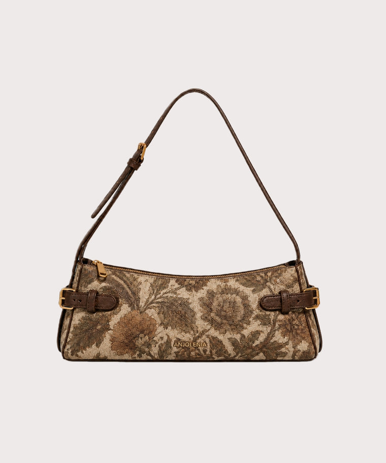 ANJOLENIA Vintage East-West Genuine Leather Shoulder Bag
