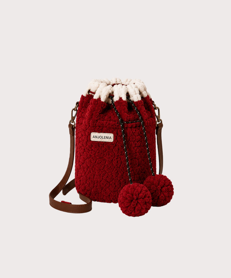ANJOLENIA Christmas Teddy Genuine Leather Laptop Tote Bag Set (Preorder)