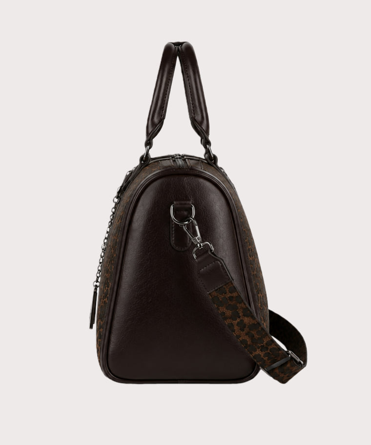 ANJOLENIA Leopard Print Weekender Bag